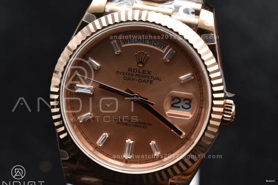 Bracelet President GMF RG 40 DayDate Dial A2836 V2 Crystal Steel On RG 904L Markers Plated 0303